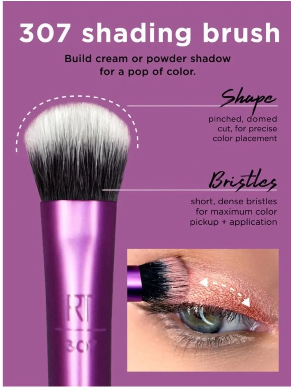 RT Real Techniques Enhanced Eye Set of 6-Eye Brush Set with Holder